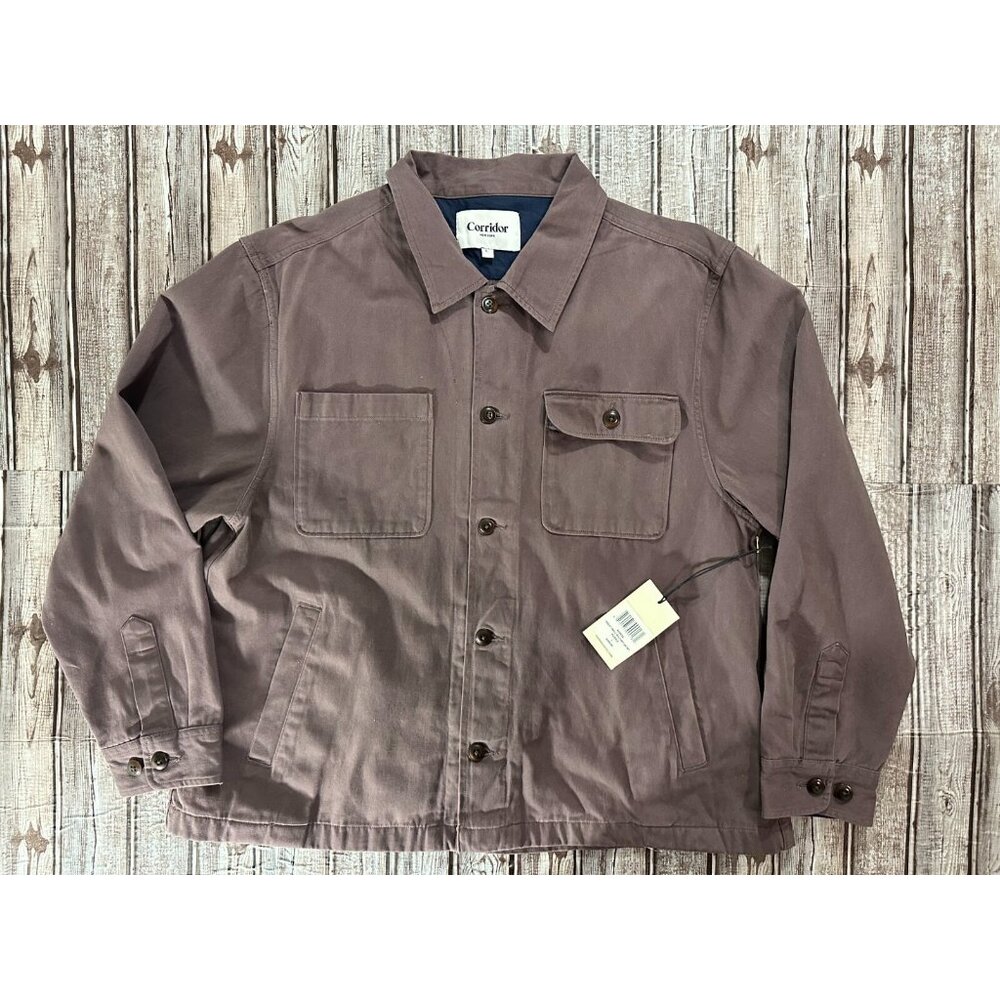 Corridor Heavy twill Military Jacket color purple NWT Size L mspr 295
